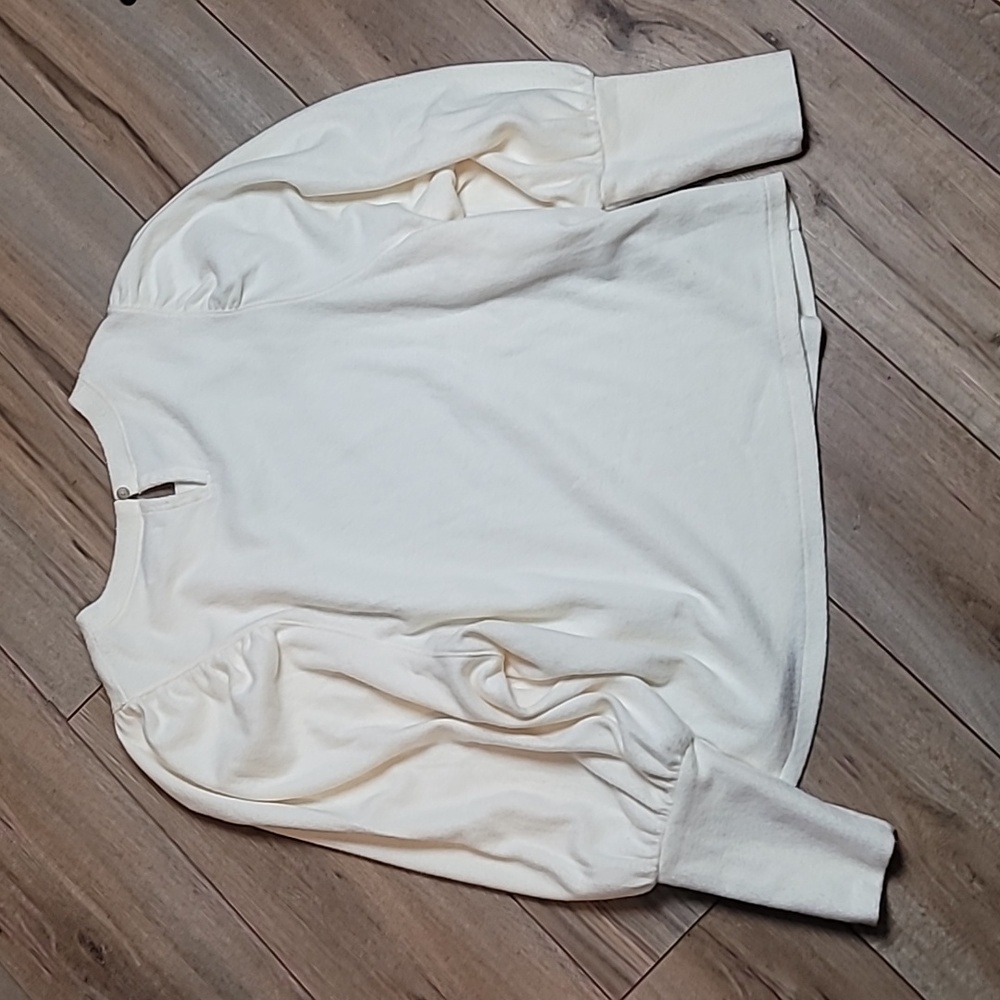 Madewell Piglet Mutton Sleeve Top Antique Cream Puff Sleeve Blouse Size XL - Picture 9 of 9
